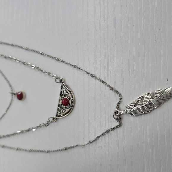 Silver Triple Stack Necklace - Picture 2 of 2